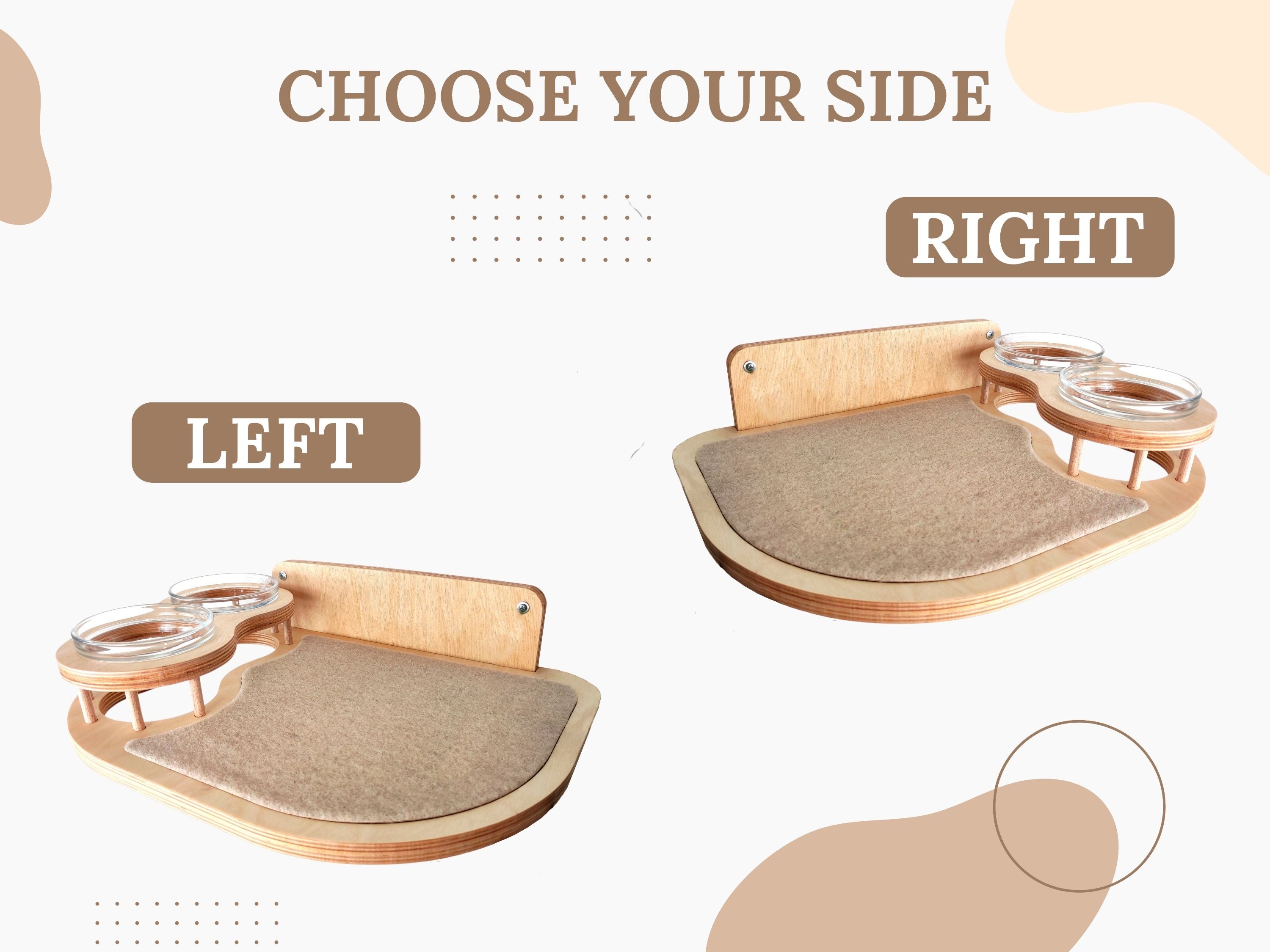 Cat Feeding Shelf with Bowls & Steps �?Elevated Wall Furniture