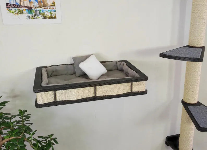 Wall Mounted Cat bed with Cat Scratching post