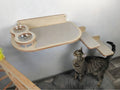 Set of Cat Wall Shelves with Food Bowls and Steps