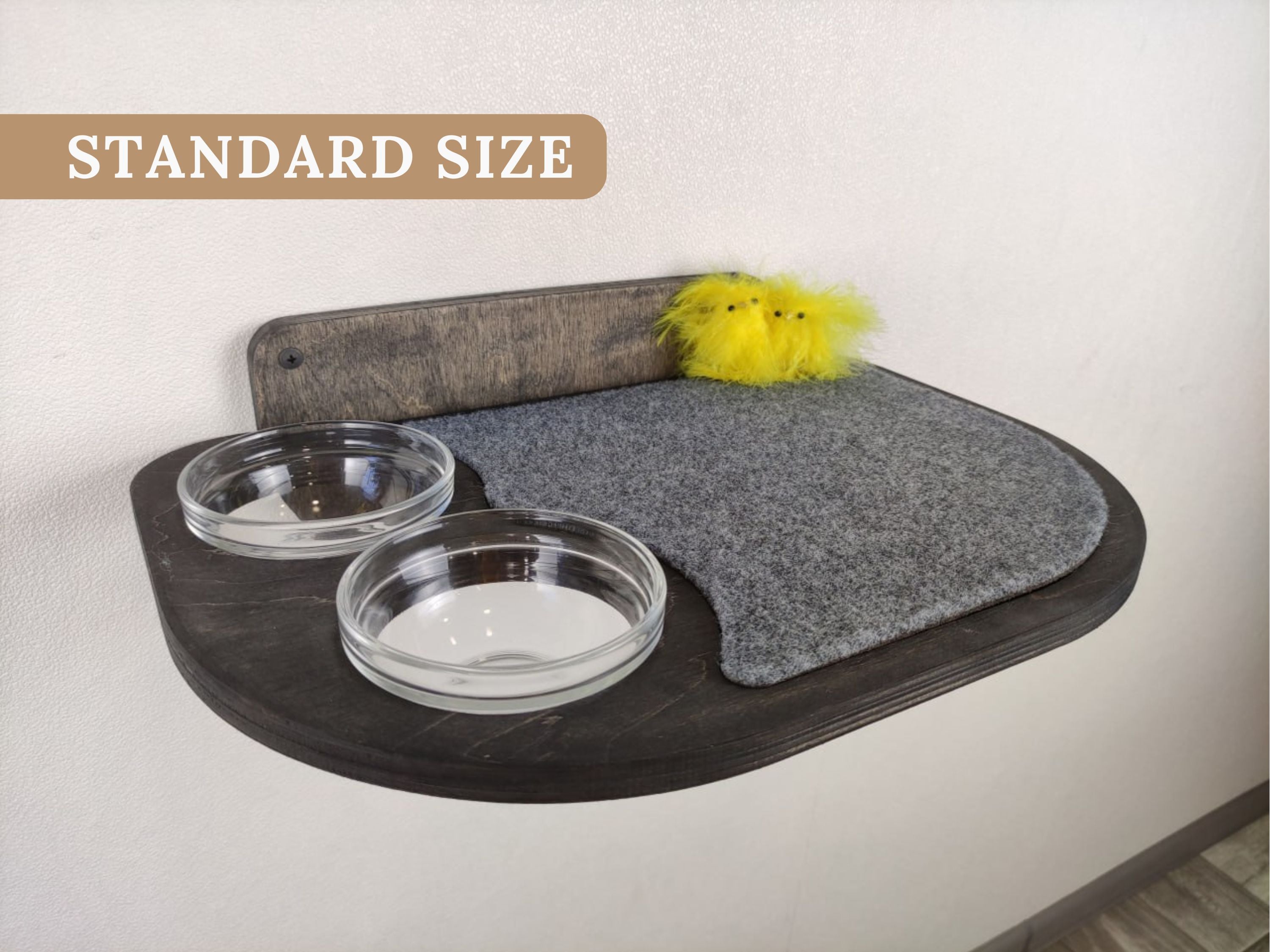 Wall-Mounted Cat Feeding Shelf