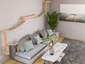 Cat Wall Climbing Gym with Hammock Shelf, 2 Bridges & Scratching Posts �?Modular Cat Playground