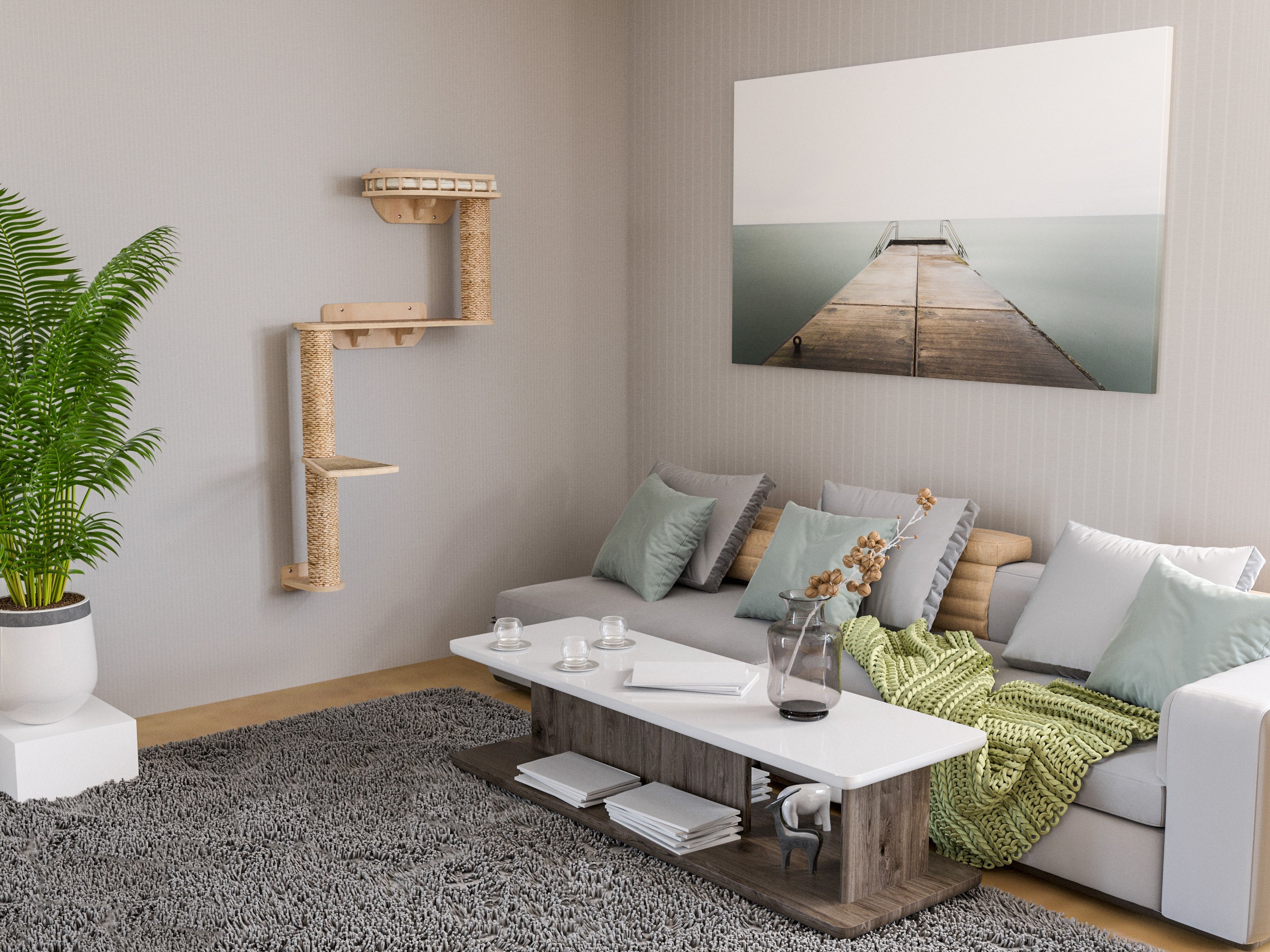 Cat Tree with Scratching Posts and Platforms