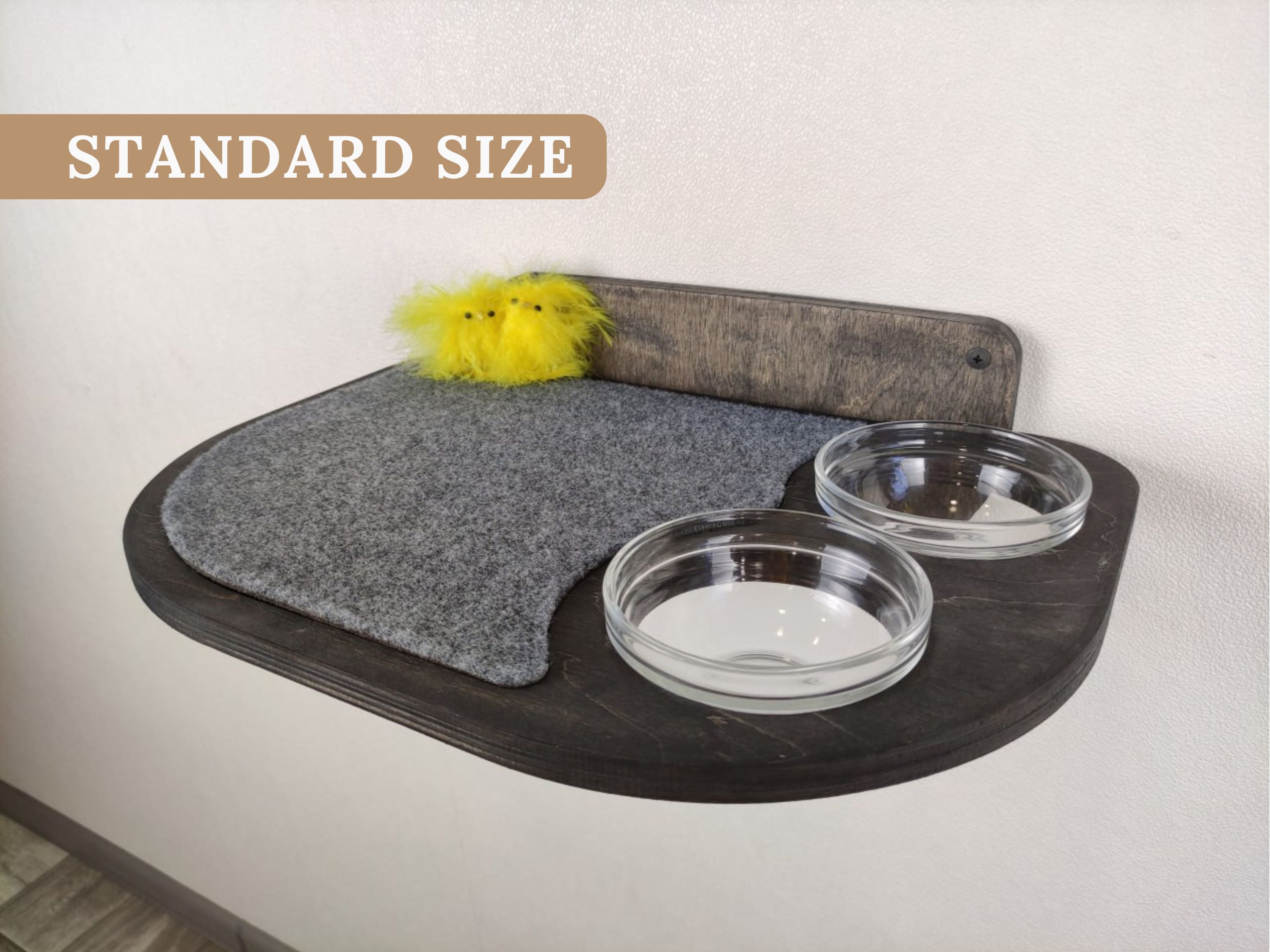 Wall-Mounted Cat Feeding Shelf