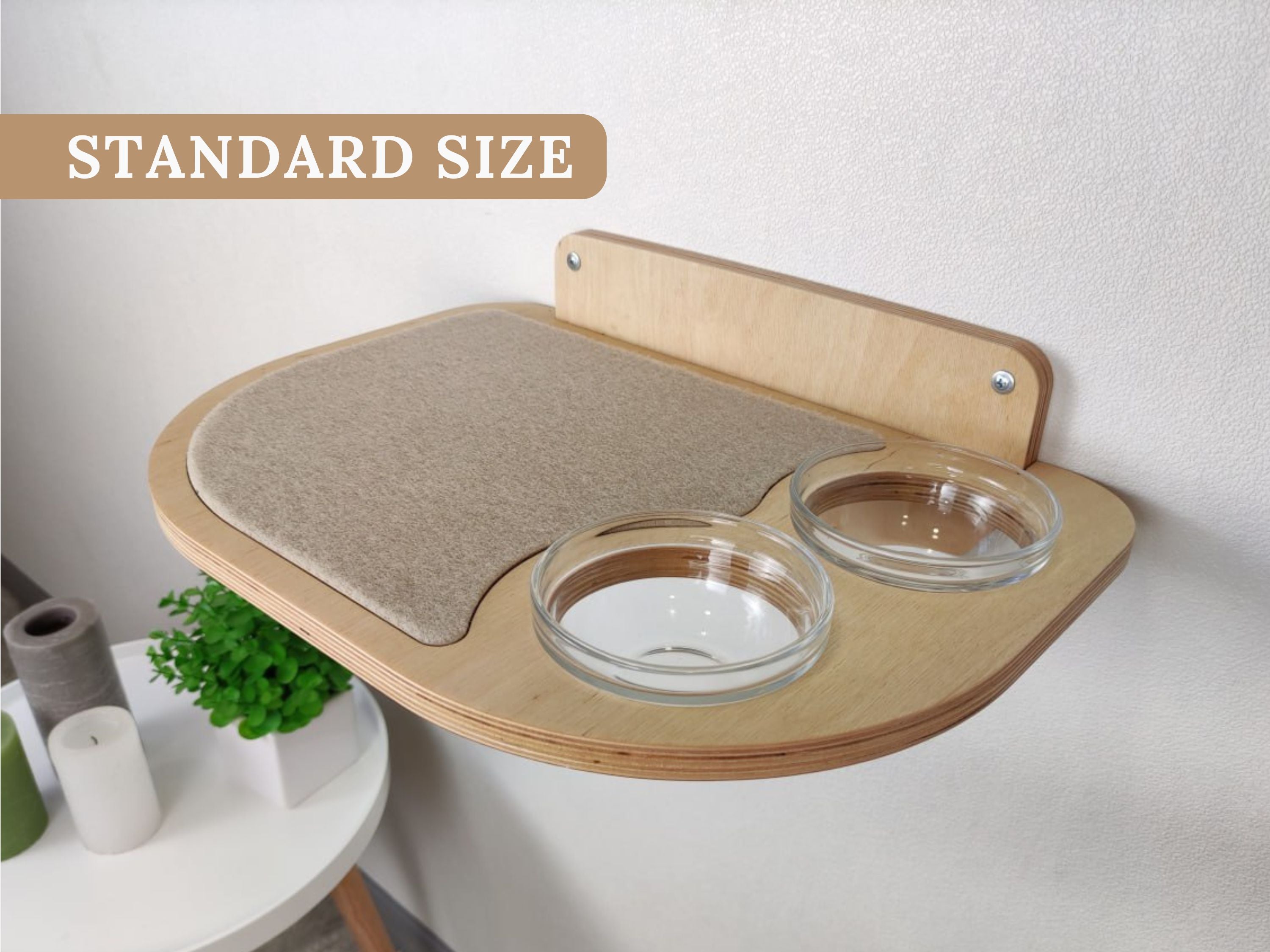 Wall-Mounted Cat Feeding Shelf
