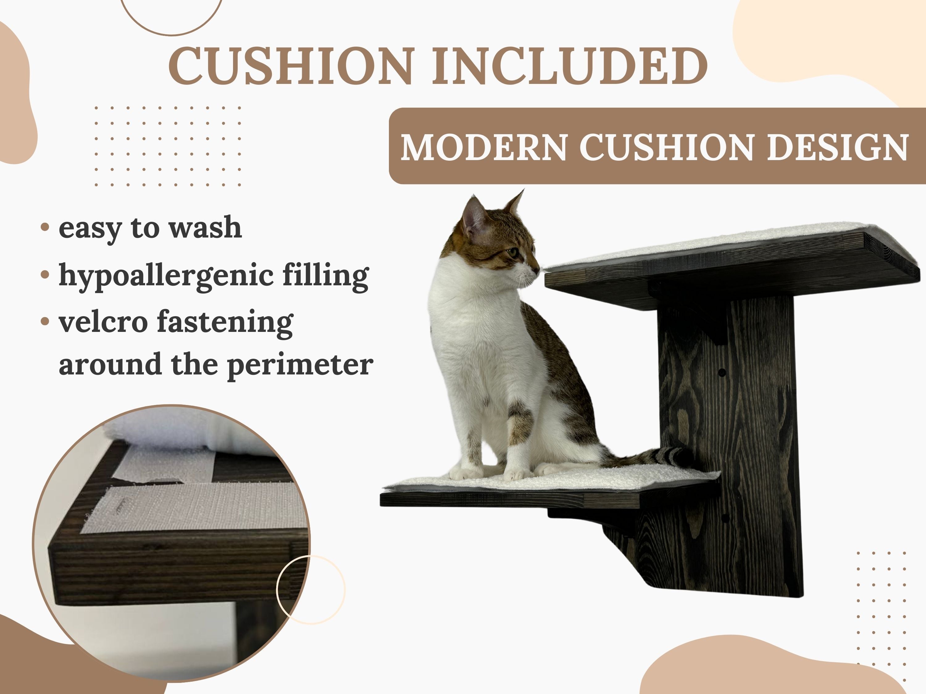 Two-Level Wall Shelf with Soft Cushions