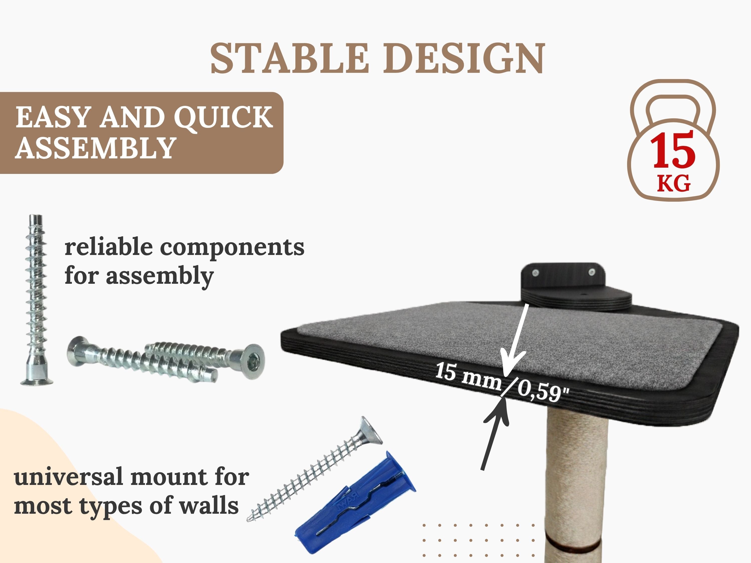 Cat Wall Scratcher Post (Wall-mounted)