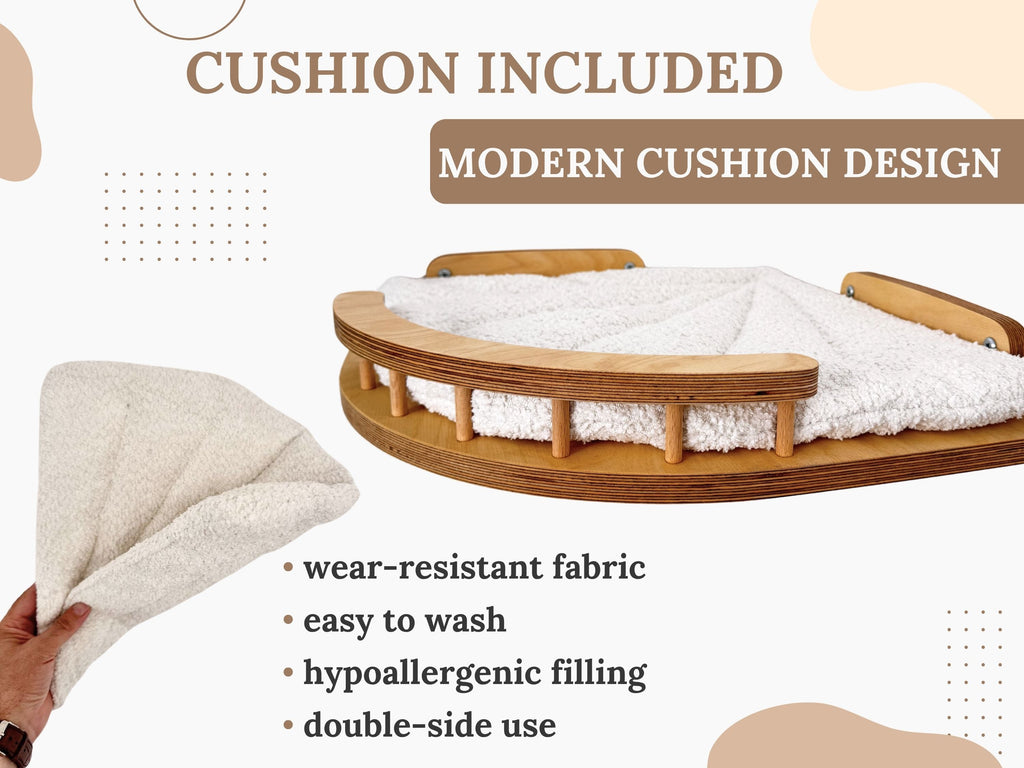 Cozy Corner Cat Bed with Soft Cushion - Optional Steps for Easy Access