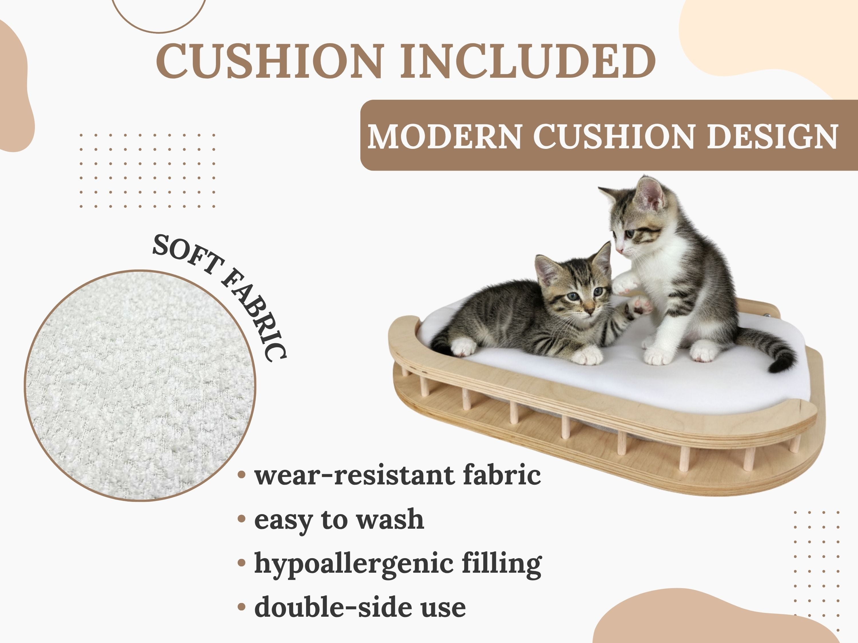 Cat Wall Furniture Set with Bed, Steps & Scratching Post "Viny"