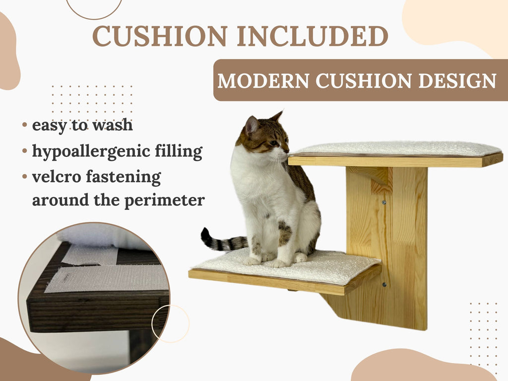 Set of Two-Level Wall Shelf with Soft Cushions