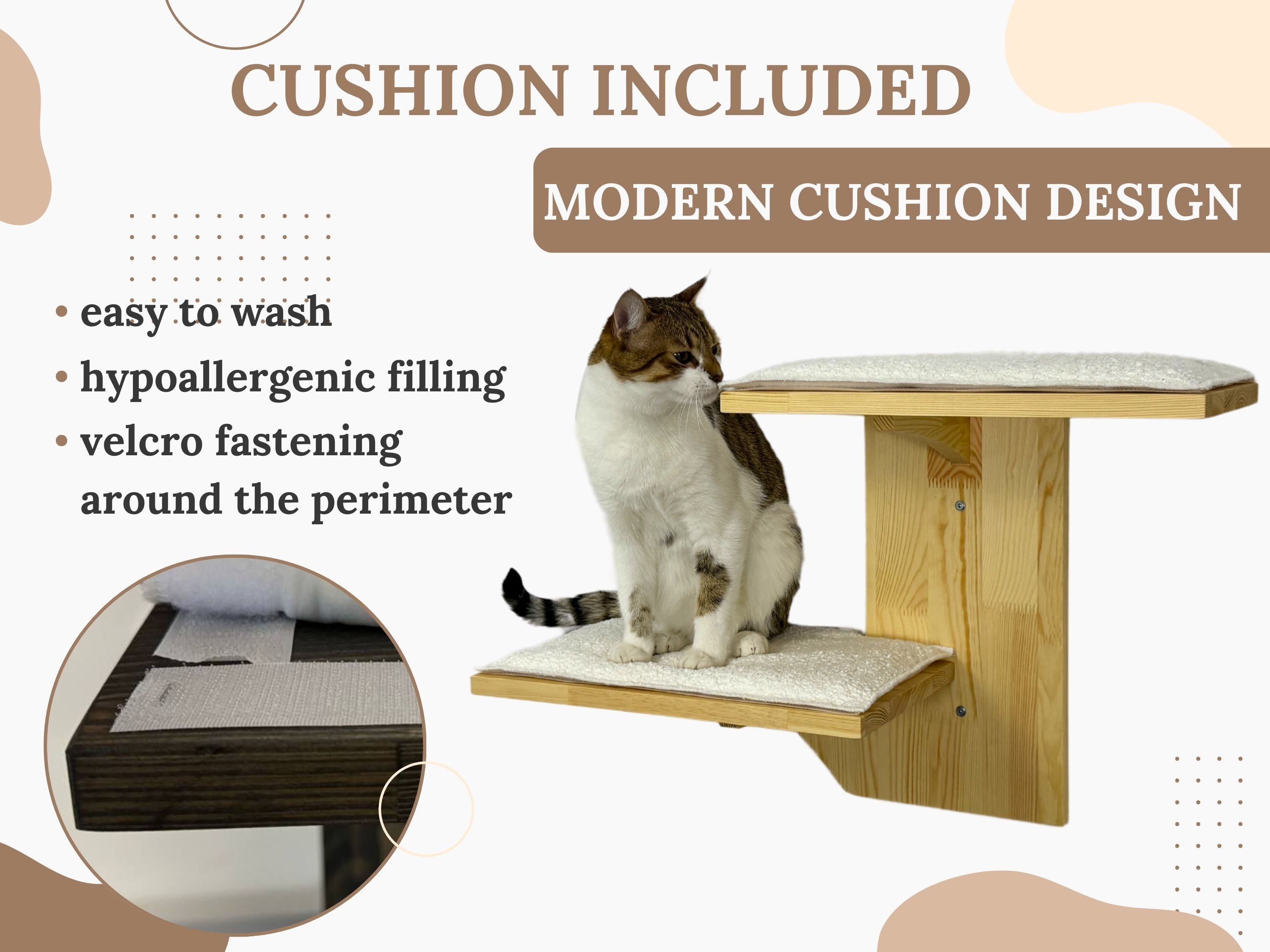 Set of Two-Level Wall Shelf with Soft Cushions
