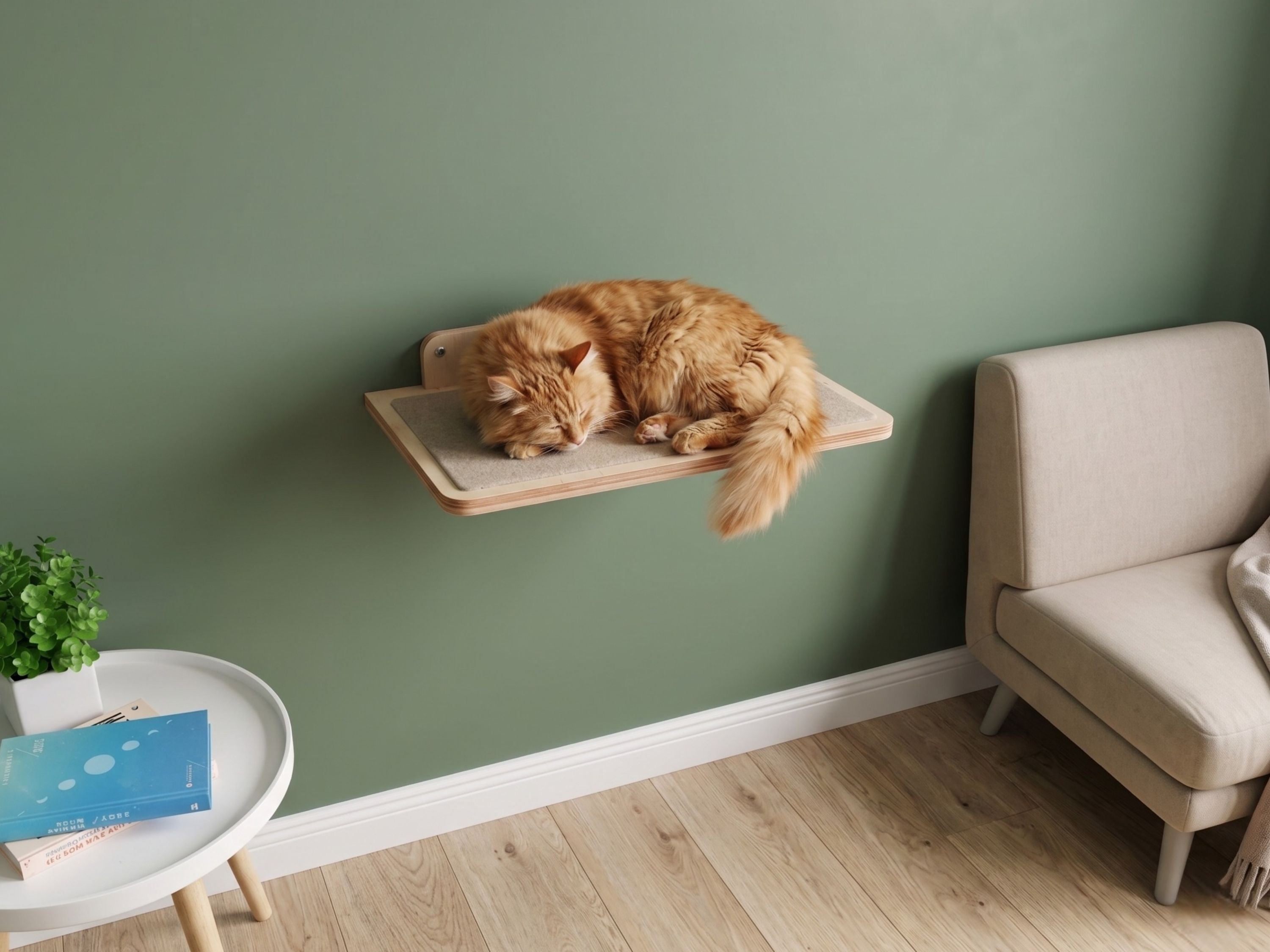 Cat Wall Mounted Shelves with Carpet