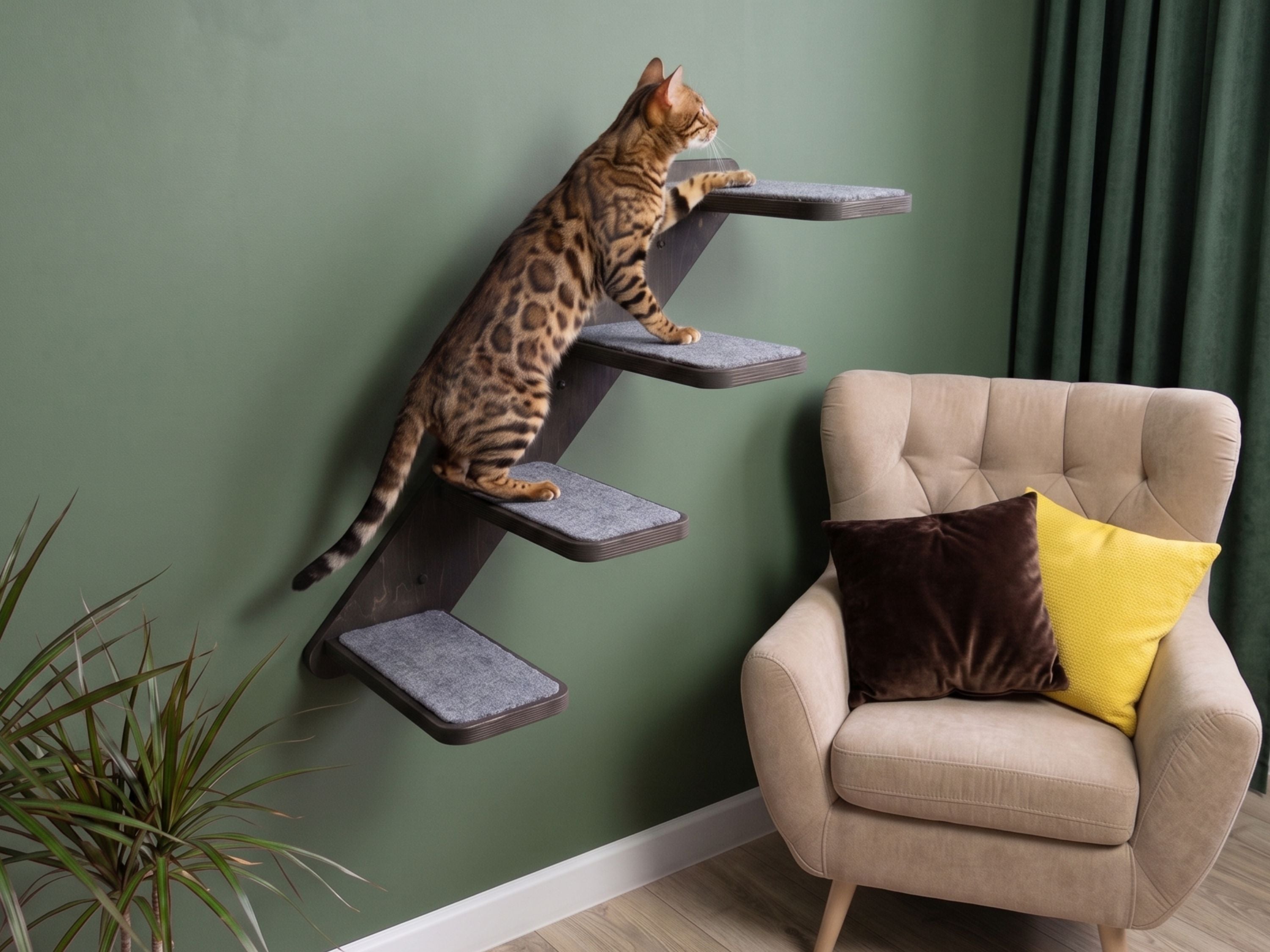 Cat wall ladder with steps