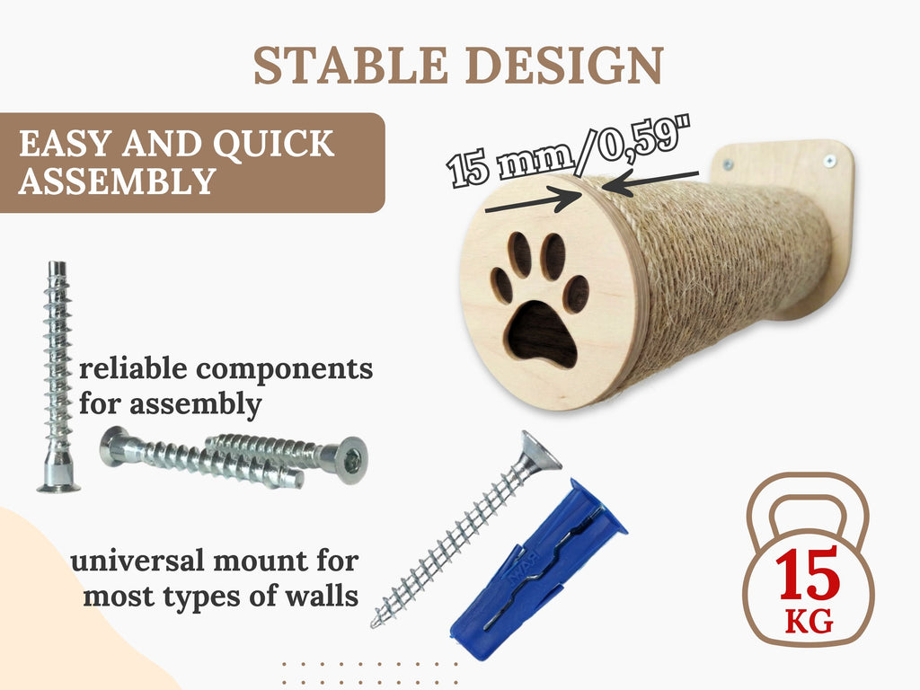 Set of 5 Sisal cat steps
