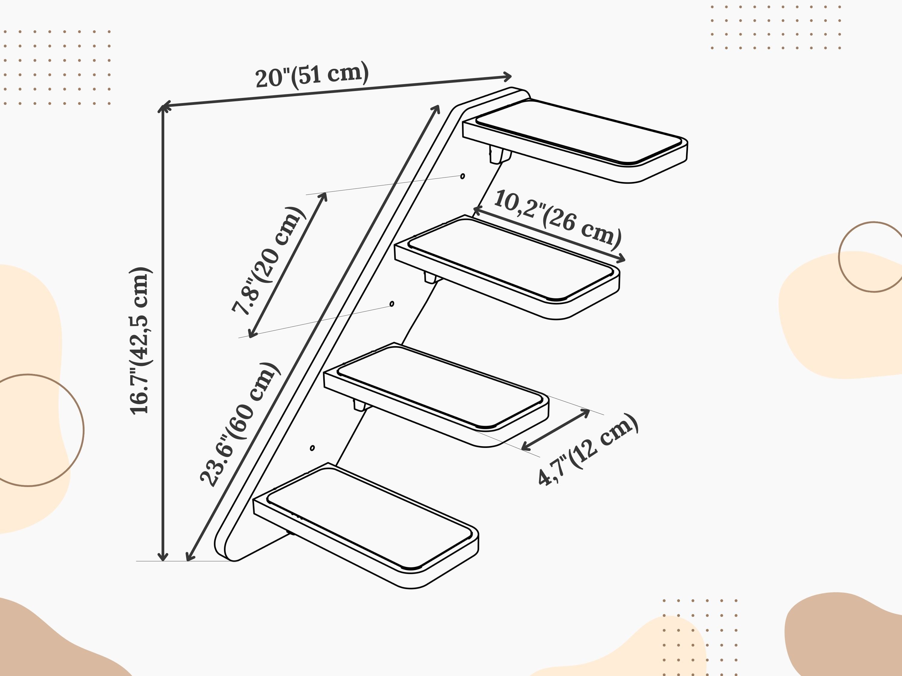 Set of Cat Ladder with Cat Wall Steps