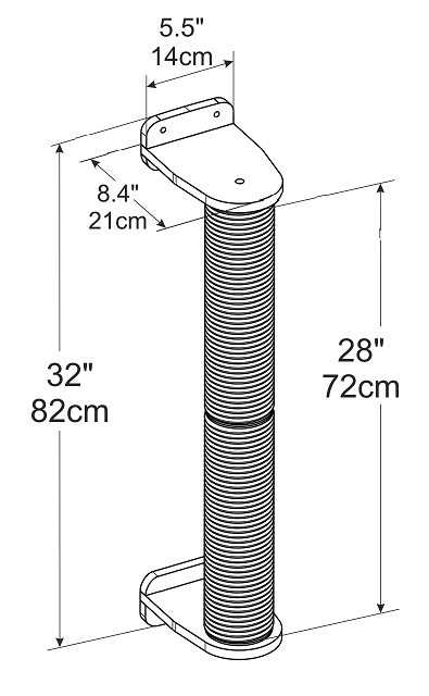 Cat Wall Scratcher Post (Wall-mounted)