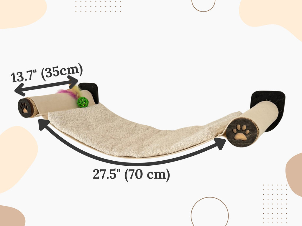 Wall-Mounted Cat Hammock with Cushion & Climbing Steps