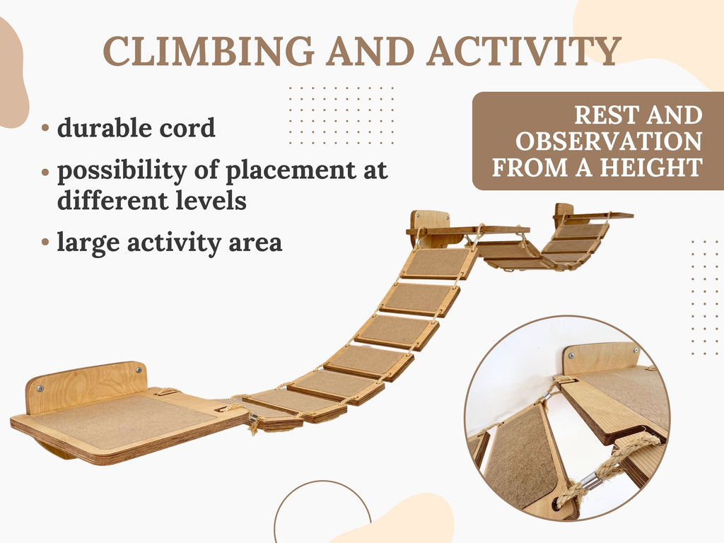 Ceiling Cat Adventure Set �?Shelves & Climbing Bridges