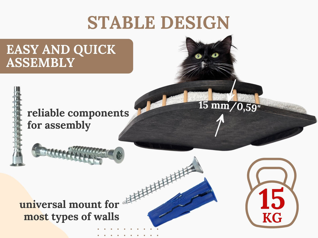 Cozy Corner Cat Bed with Soft Cushion - Optional Steps for Easy Access