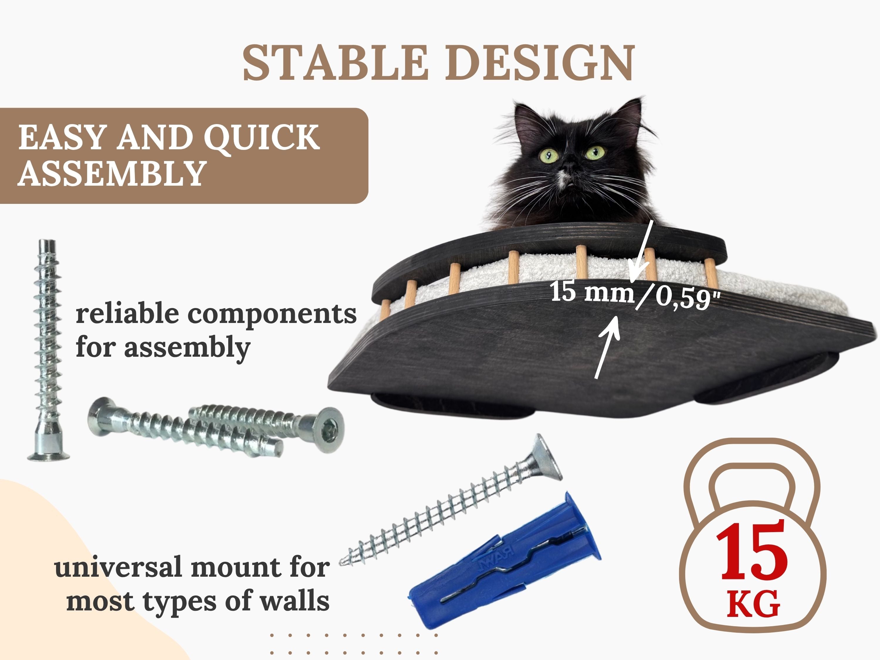 Cozy Corner Cat Bed with Soft Cushion - Optional Steps for Easy Access