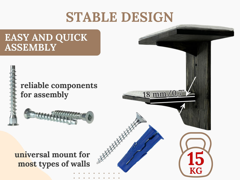 Set of Two-Level Wall Shelf with Soft Cushions
