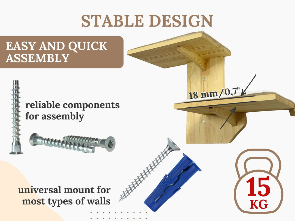 Set of Two-Level Wall Shelf with Soft Cushions