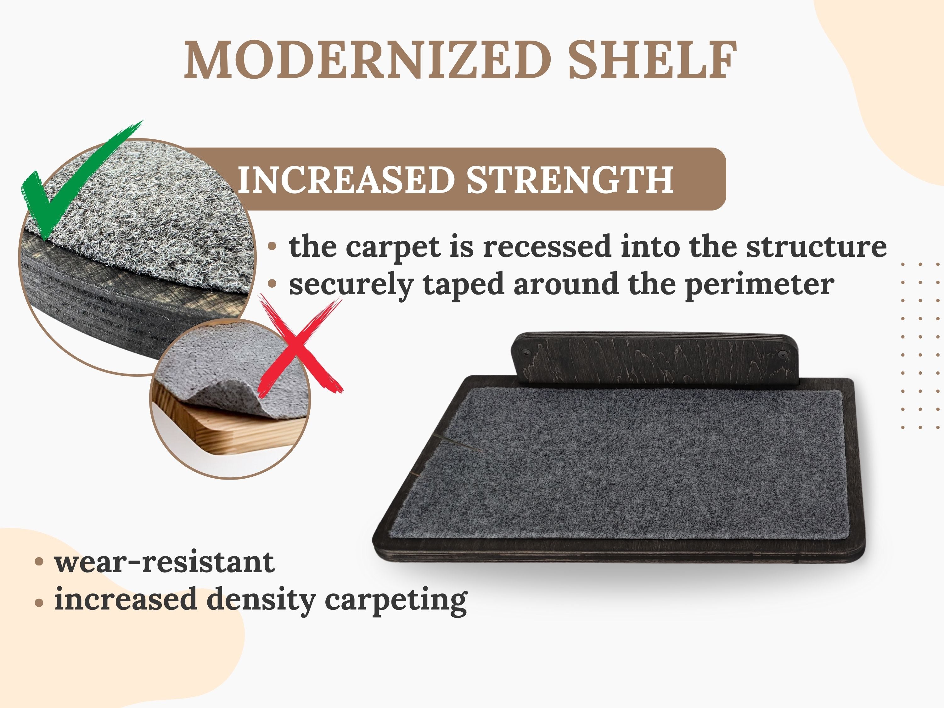 Cat Wall Mounted Shelves with Carpet