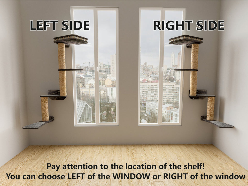 Rotating Window Cat Tree "Snake" �?Durable Wall Mounted Cat Furniture