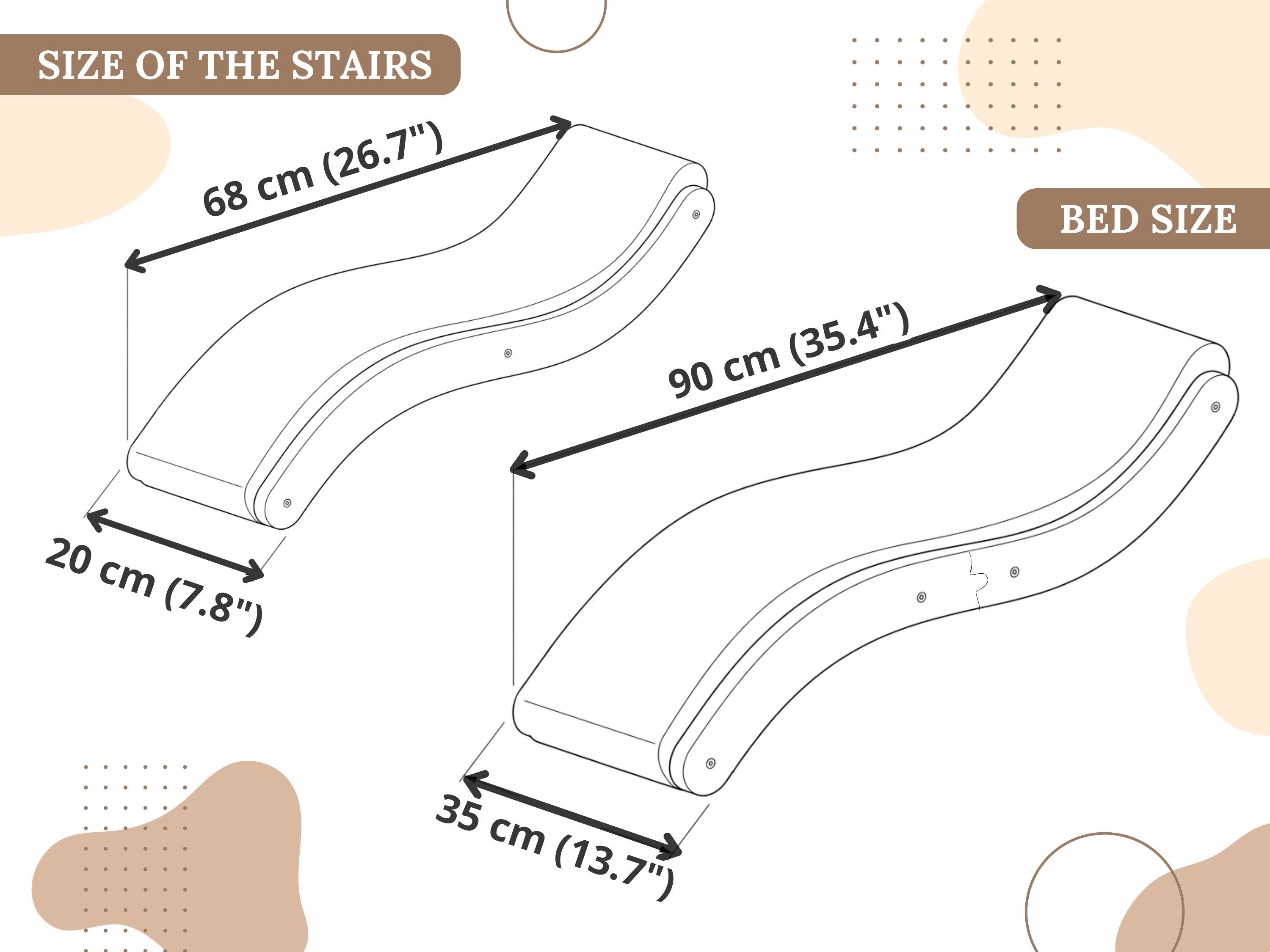 Cat Wall Shelf Set �C Curved Cat Bed with Cushion & 2 Wall Steps (Set of 3)