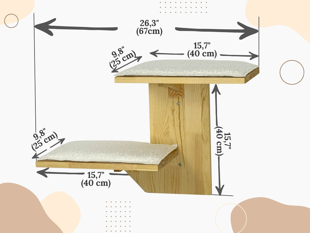 Set of Two-Level Wall Shelf with Soft Cushions