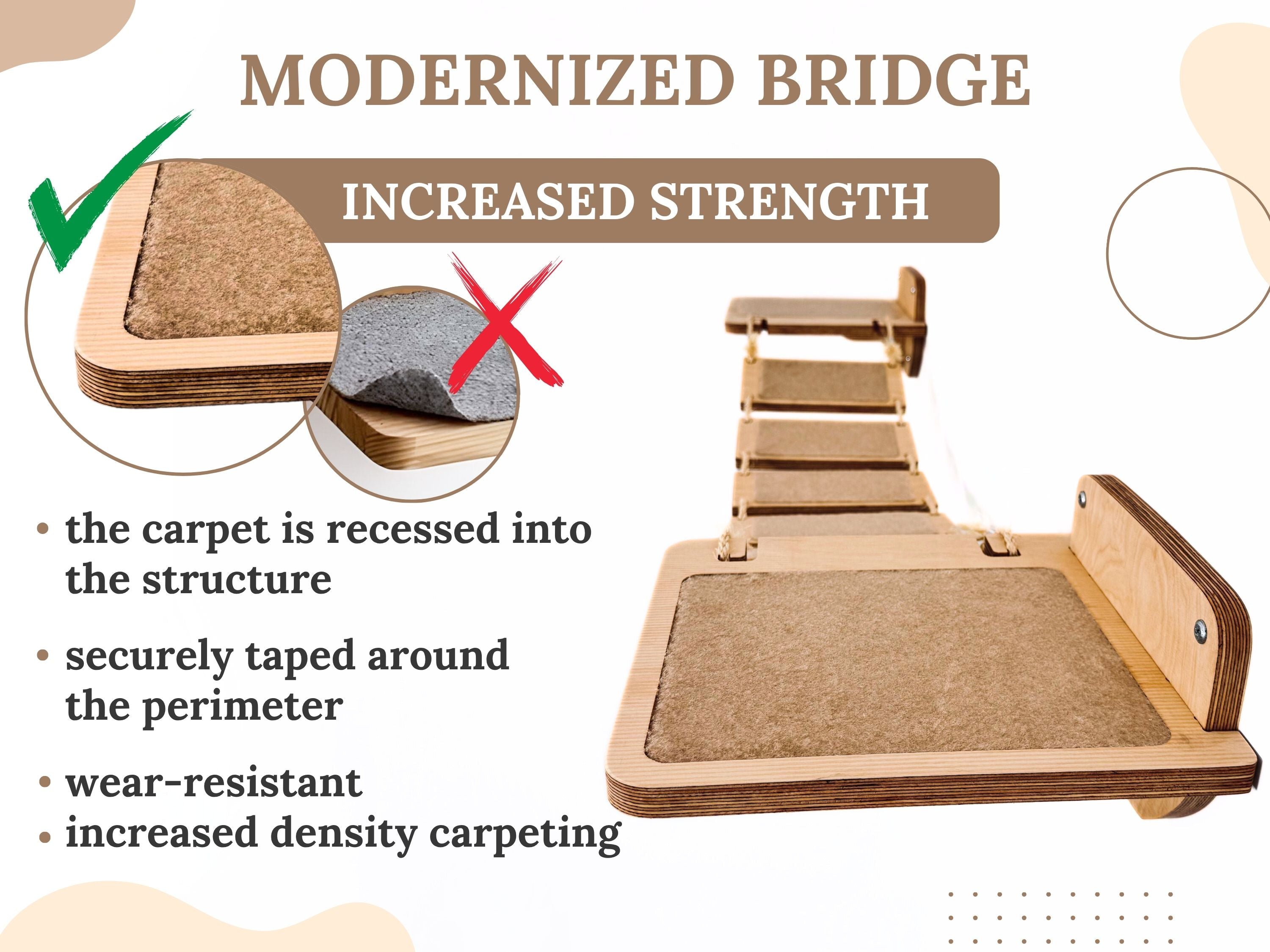 Wall-Mounted Cat Furniture Set with Bridge, Corner Beds & Scratching Post