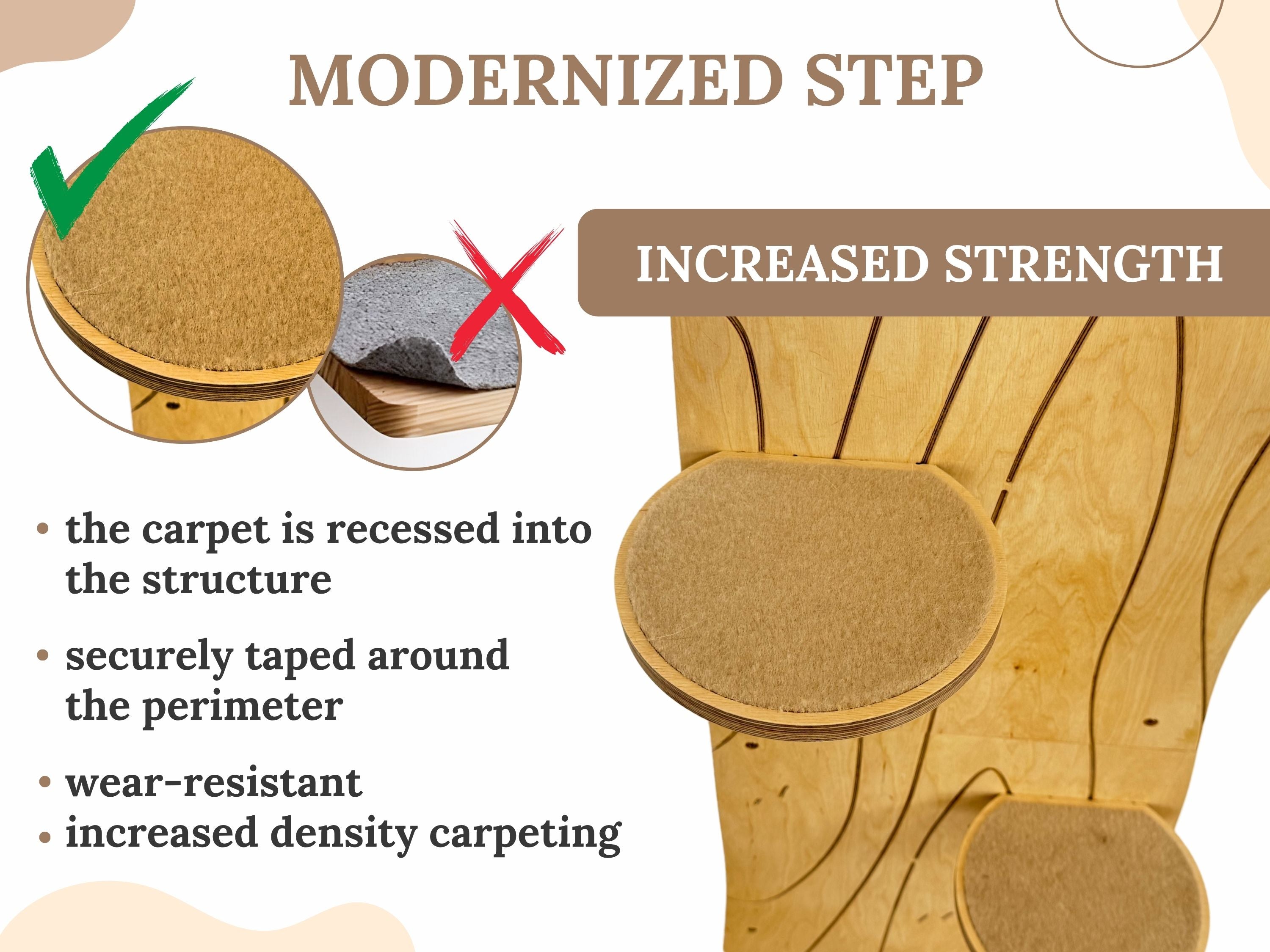 Cat Climbing Shelves: Tree with Steps and 3 Beds with Cushions