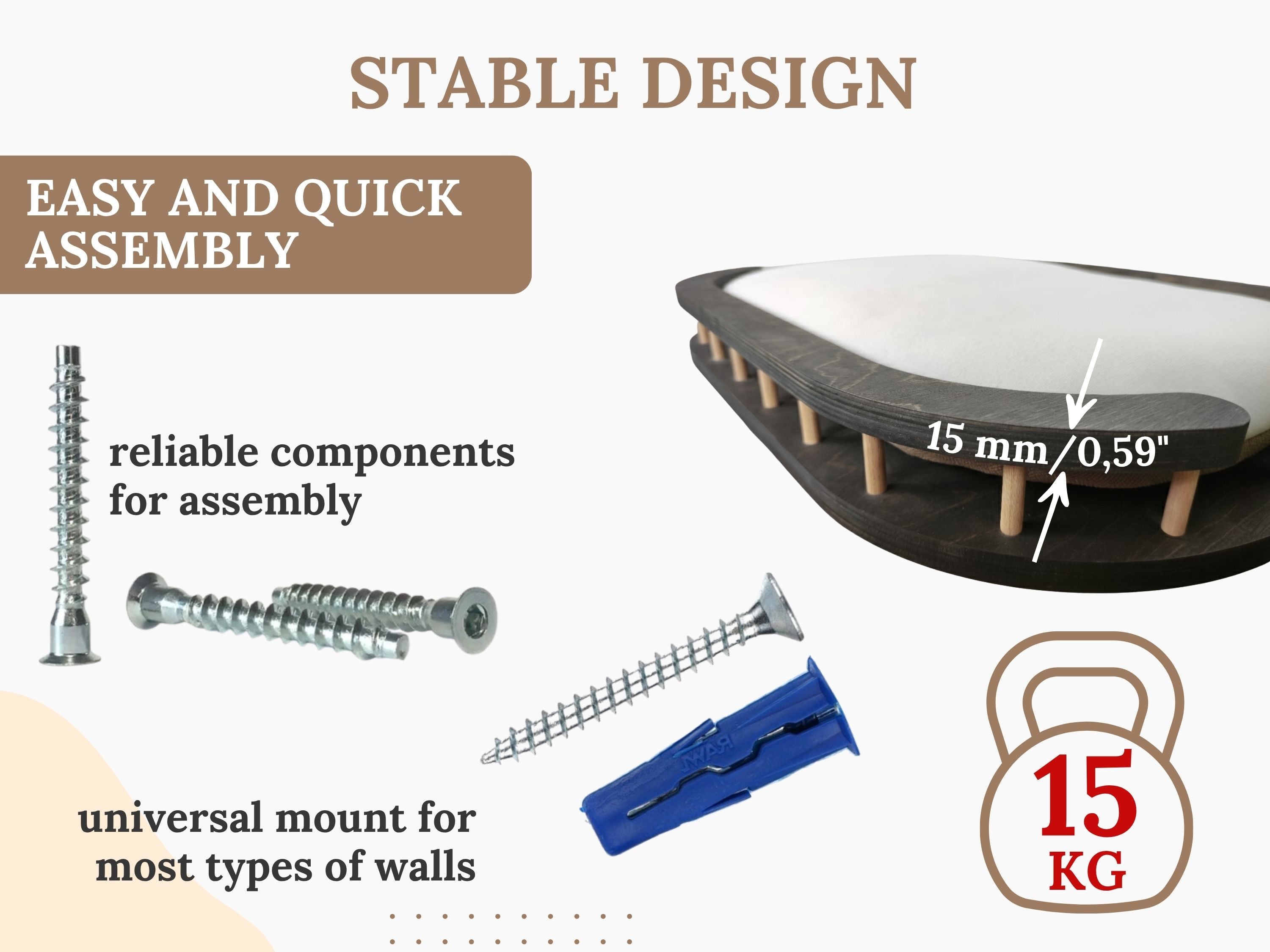 Compact Wall Cat Furniture Set "Viny" - Steps, Bed, Scratcher Post