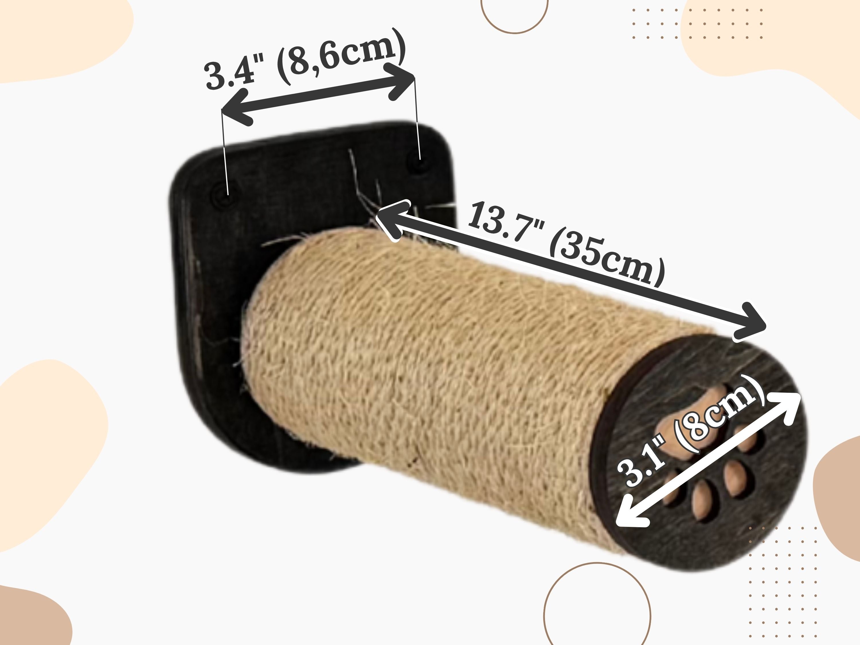 Wall-Mounted Cat Hammock with Cushion & Climbing Steps