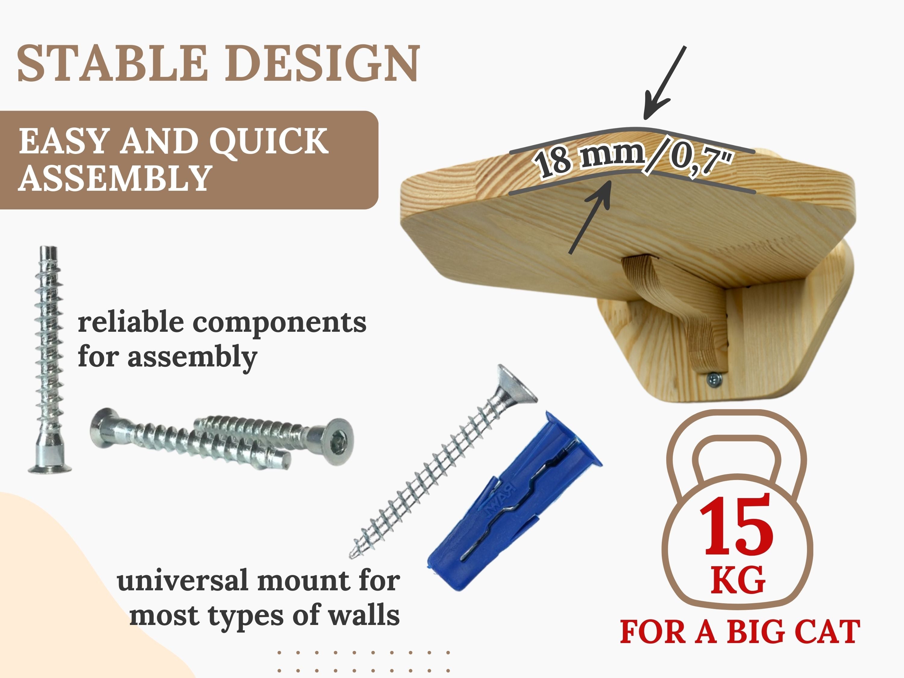 Hexgonal Wall-Mounted Cat Step
