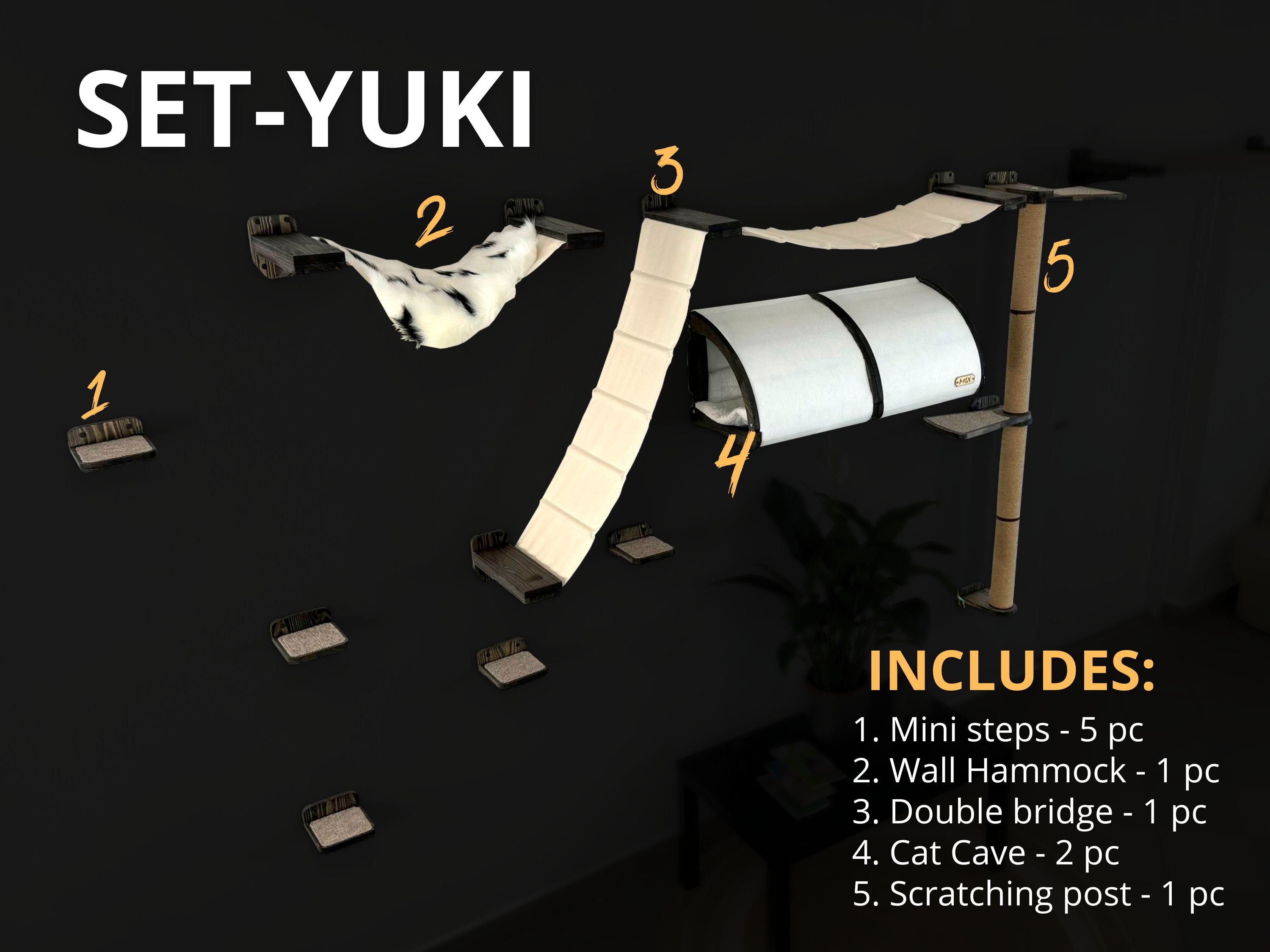 Modern Cat Wall Furniture Set �C Complete Playground for Cat