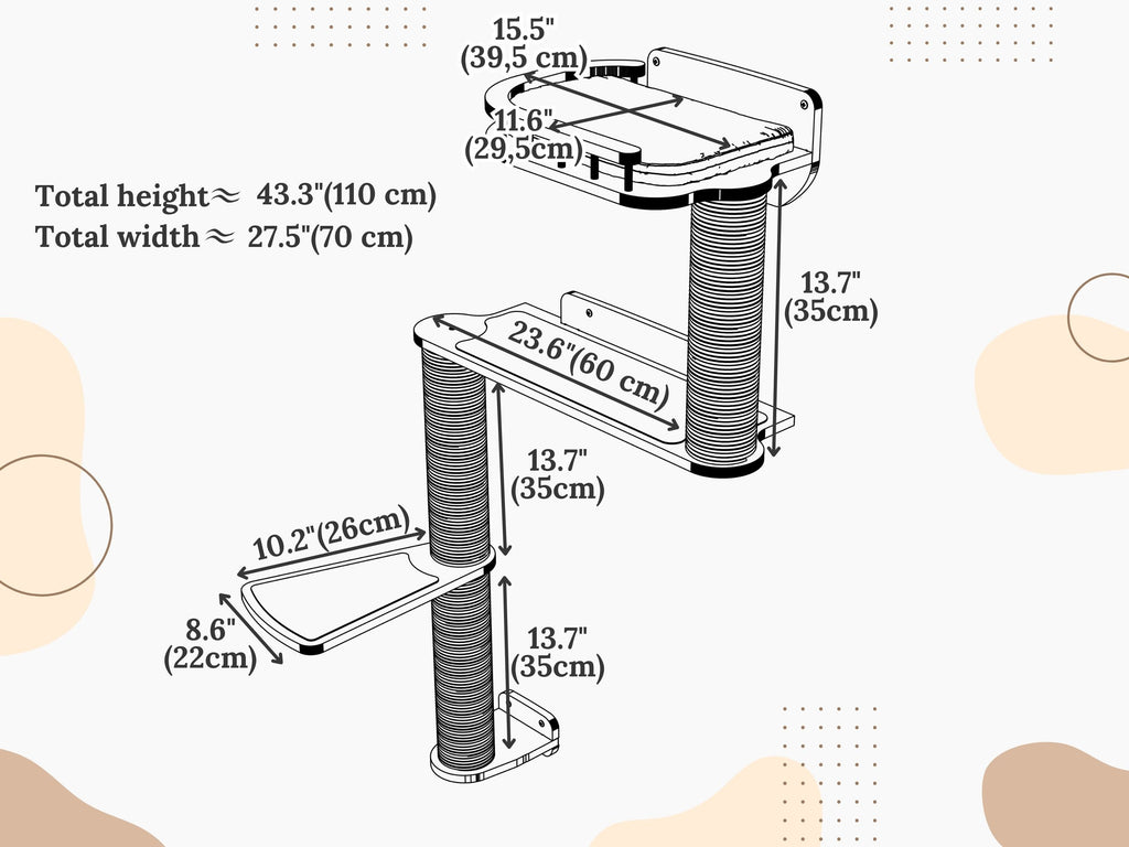 Cat Tree with Scratching Posts and Platforms