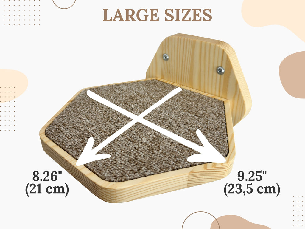 Set of Hexgonal Wall-Mounted Cat Step