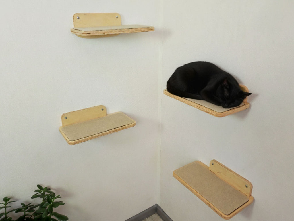 Set of Cat Wall Shelves for Room Corner