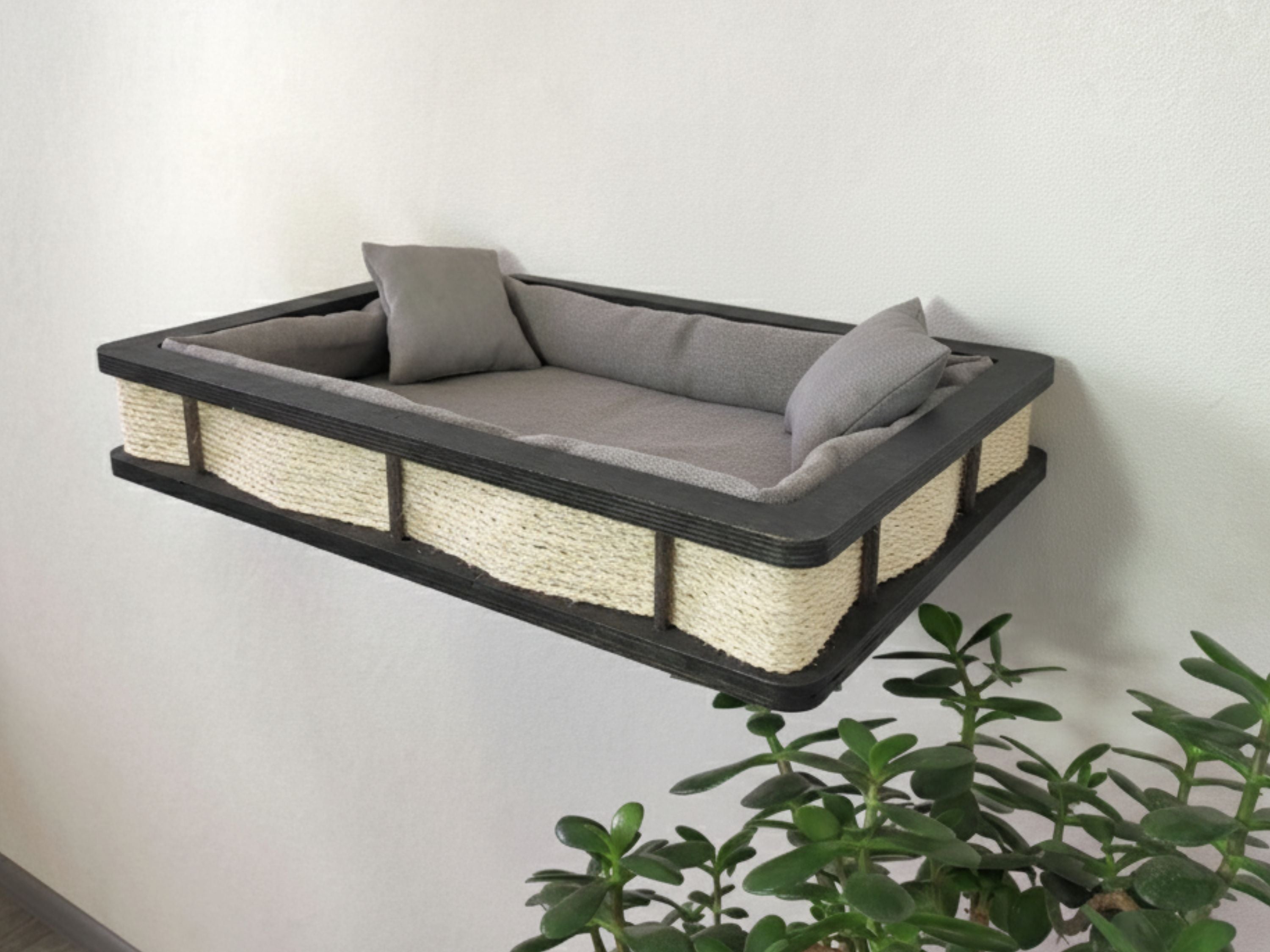 Modern Wall Mounted Cat Bed with Cushion