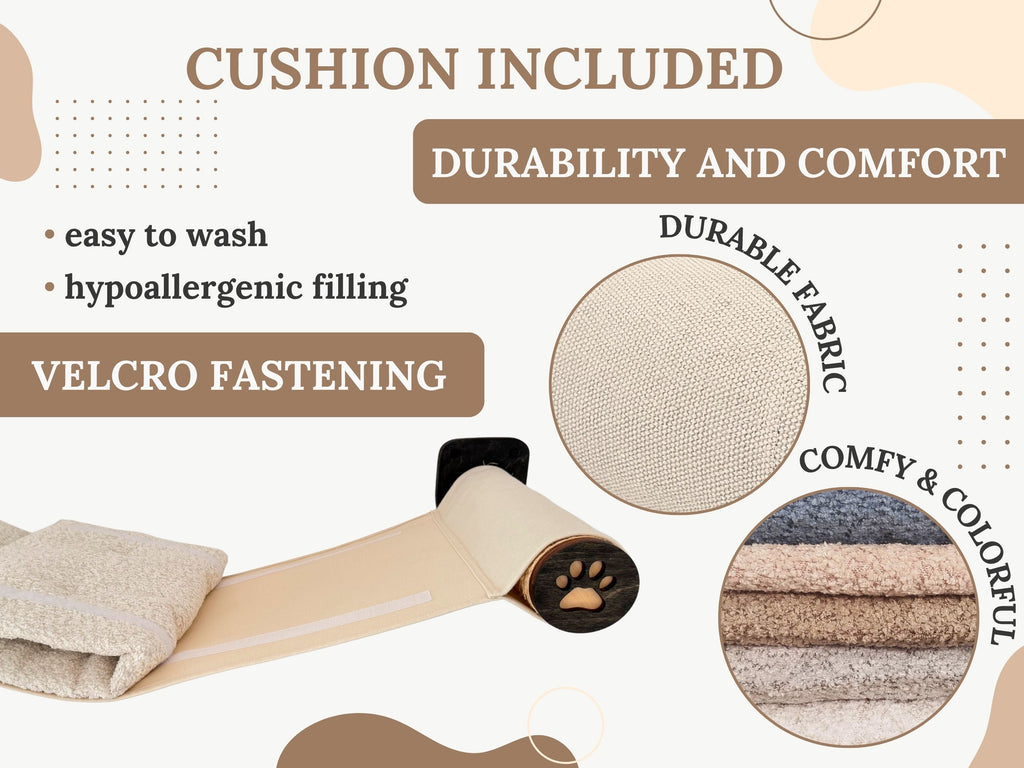 Wall-Mounted Cat Hammock with Cushion