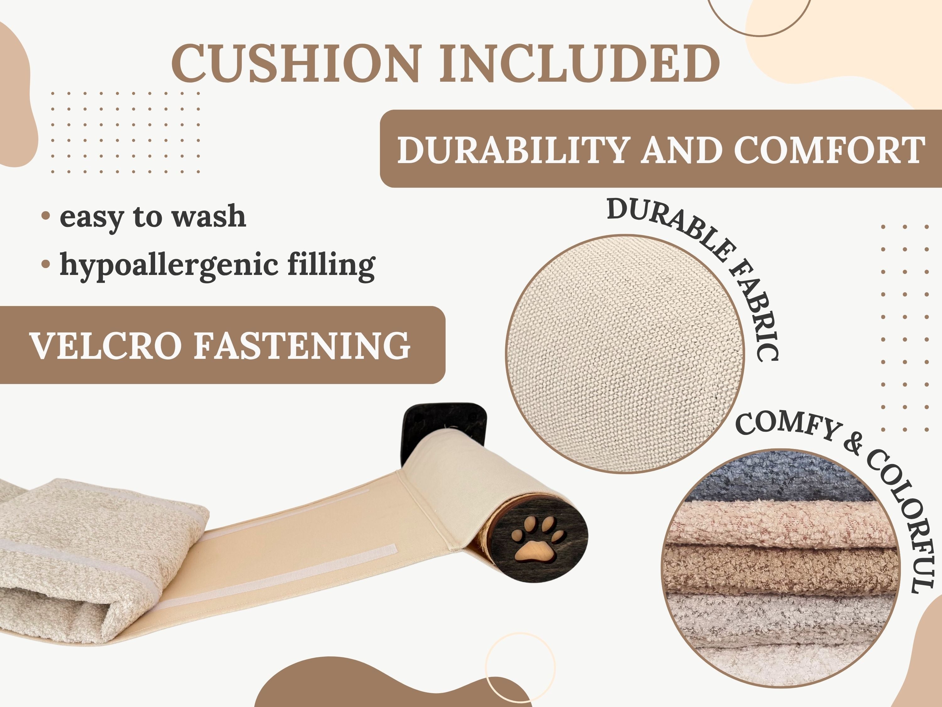 Wall-Mounted Cat Hammock with Cushion