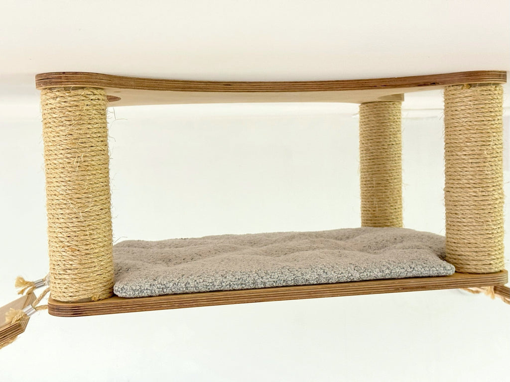 Extended Ceiling Cat Bed with Sisal Columns