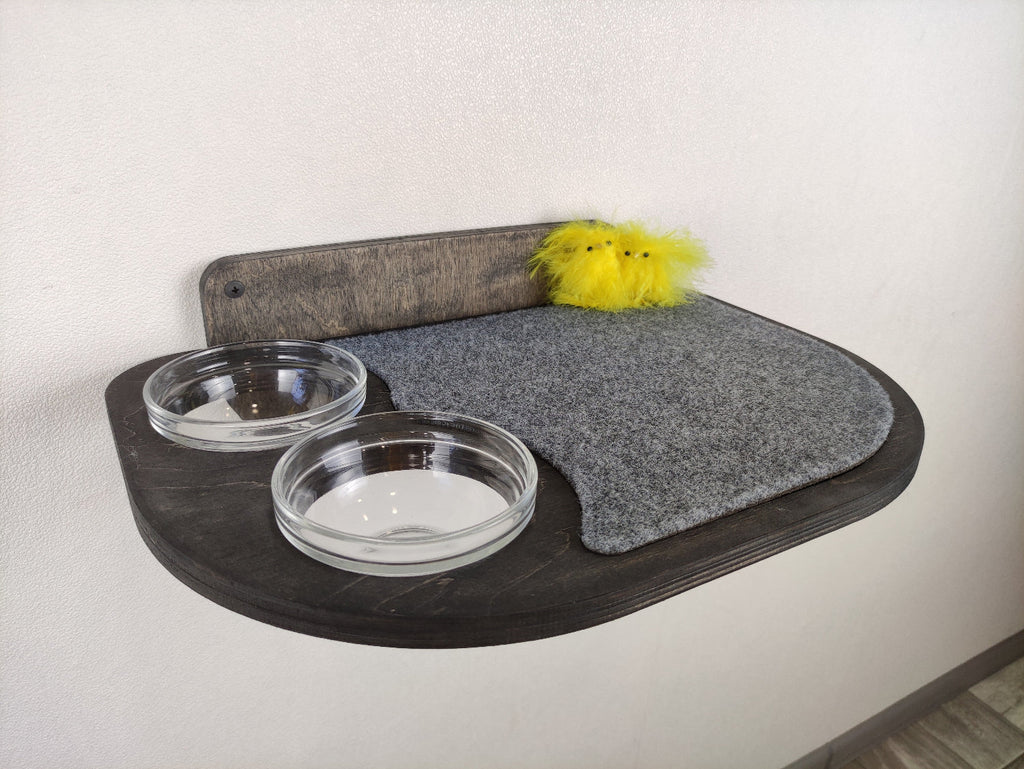 Wall-Mounted Cat Feeding Shelf
