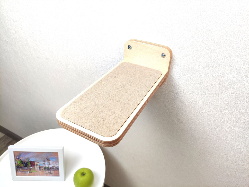 Set of Cat Wall Shelves with Food Bowls and Steps