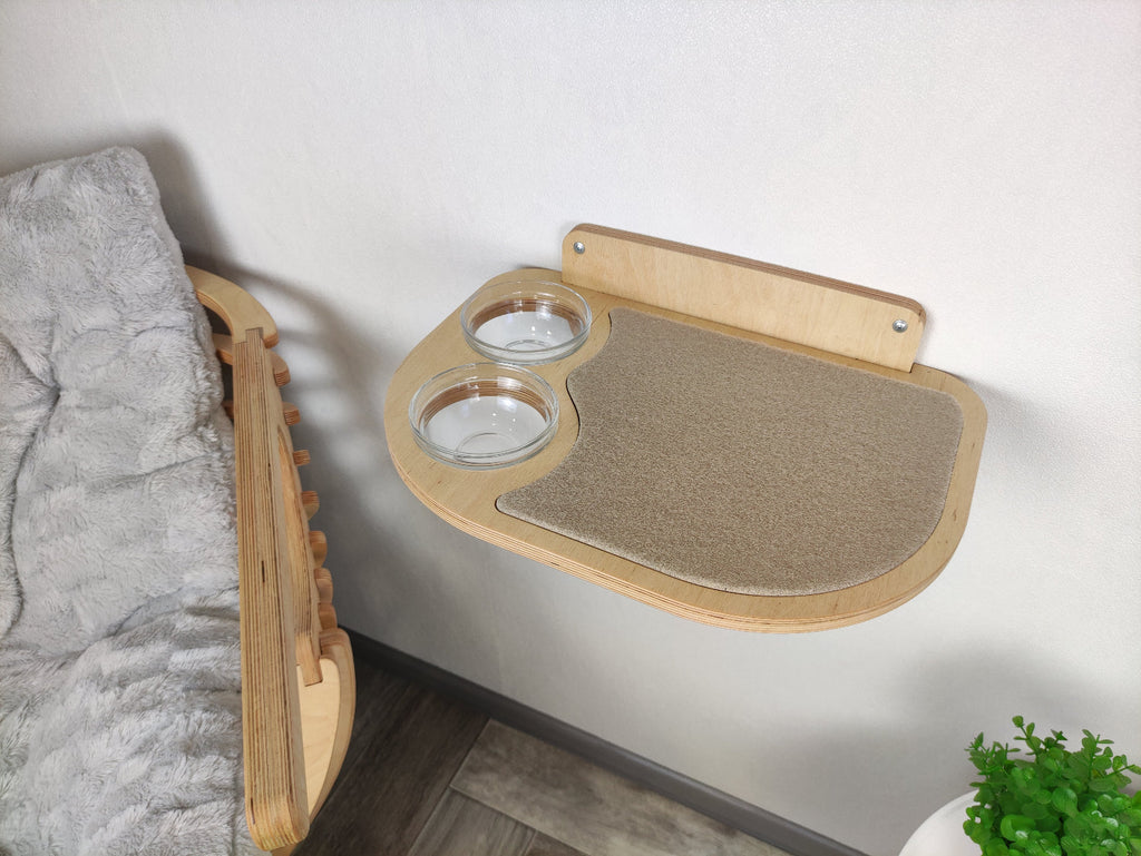 Wall-Mounted Cat Feeding Shelf