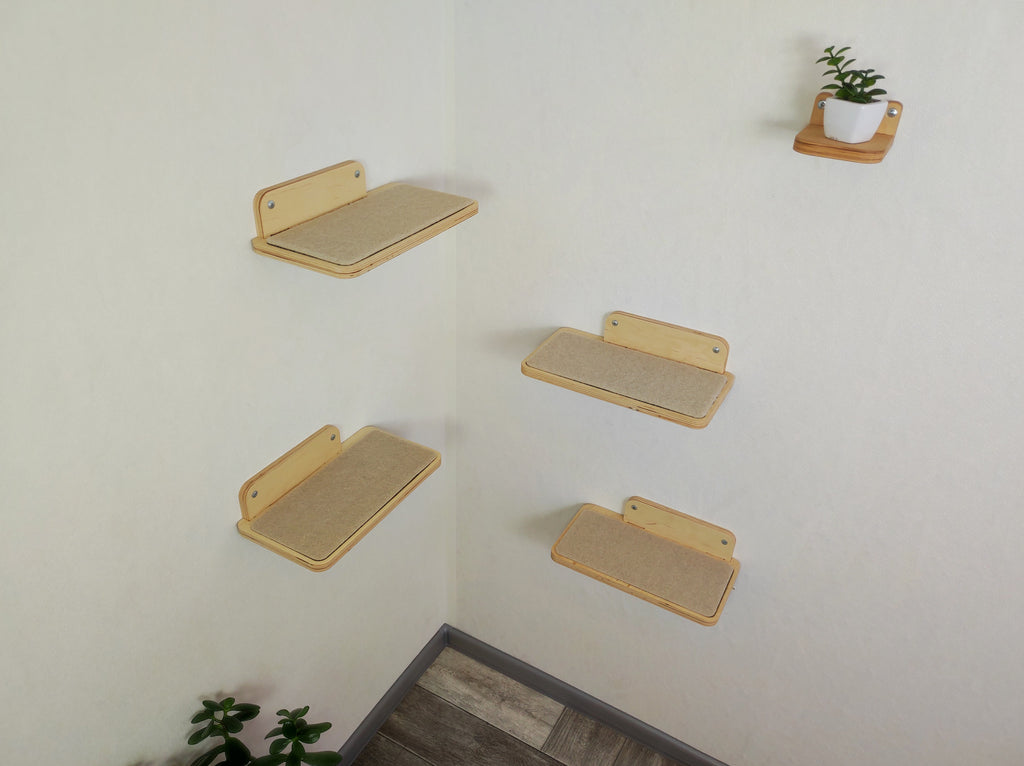 Set of Cat Wall Shelves for Room Corner