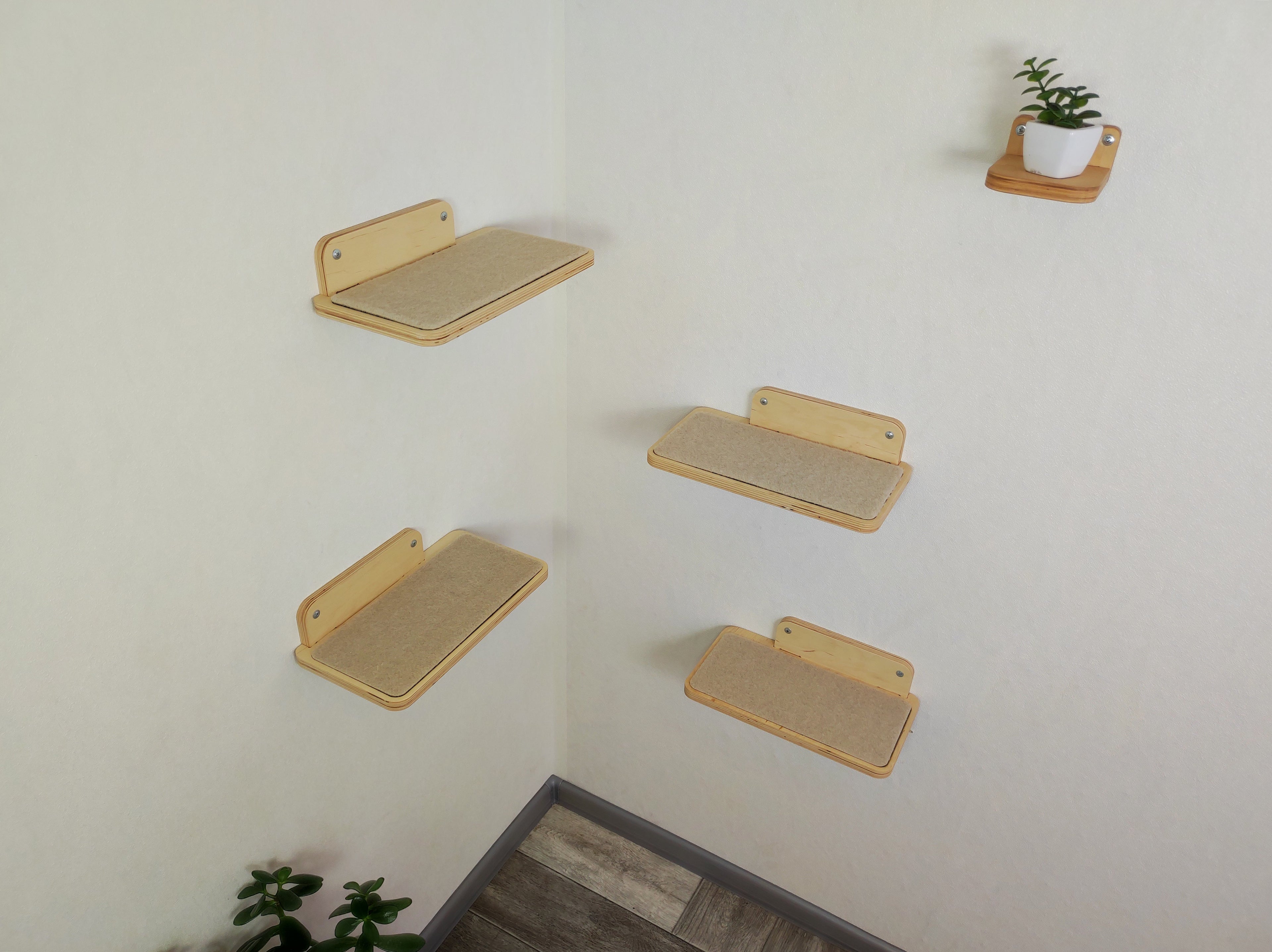 Set of Cat Wall Shelves for Room Corner