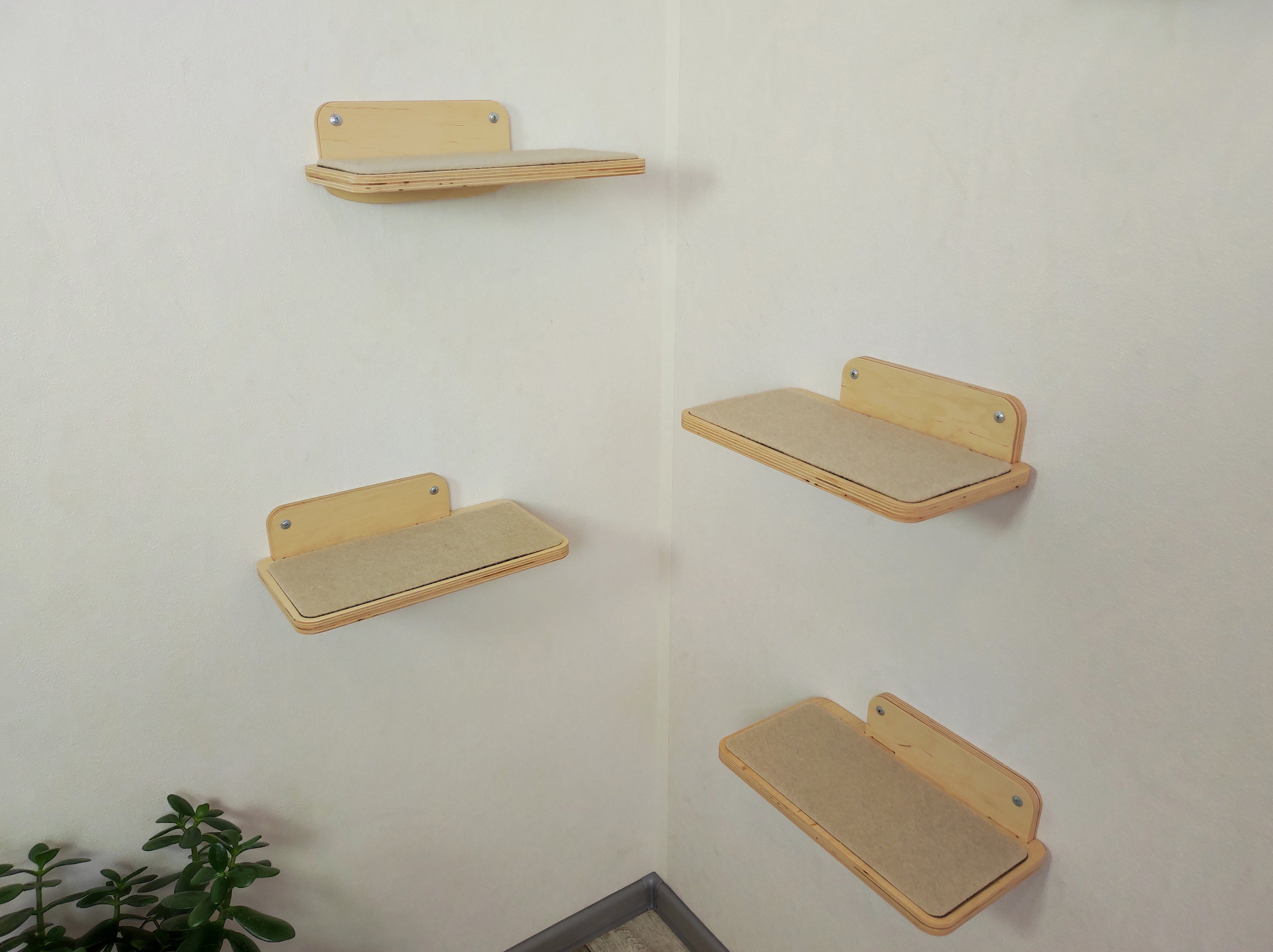 Set of Cat Wall Shelves for Room Corner