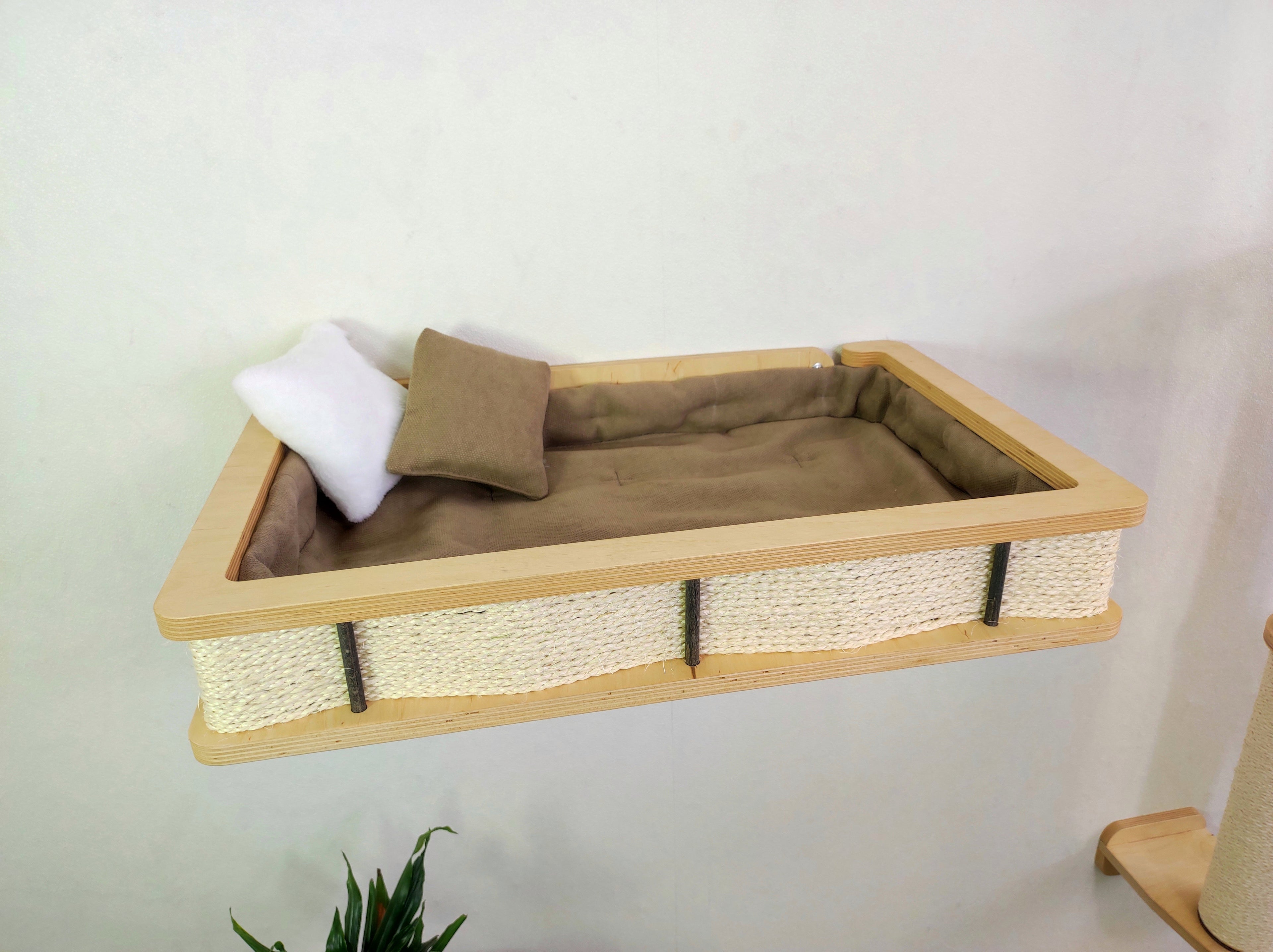 Modern Wall Mounted Cat Bed with Cushion