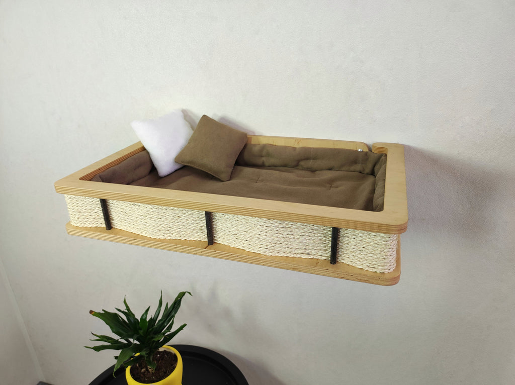 Modern Wall Mounted Cat Bed with Cushion